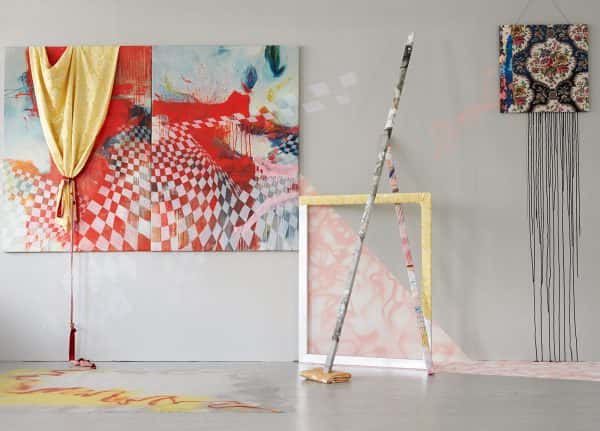 Rhona Fleming - Image of a painting and a frame in an installation