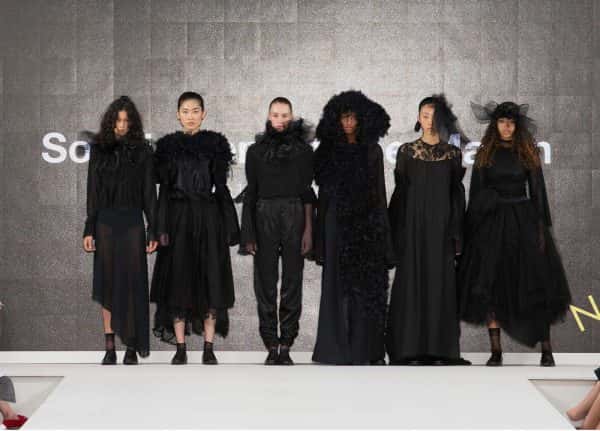 Sophia Lemondine-Martin - Image of a black collection of dresses at Graduate Fashion Week