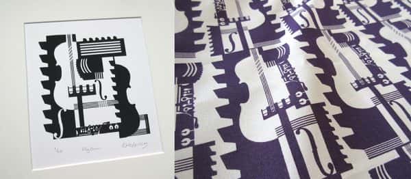  - Work by Kate Farley, Textile Designer of a Barbican print pattern