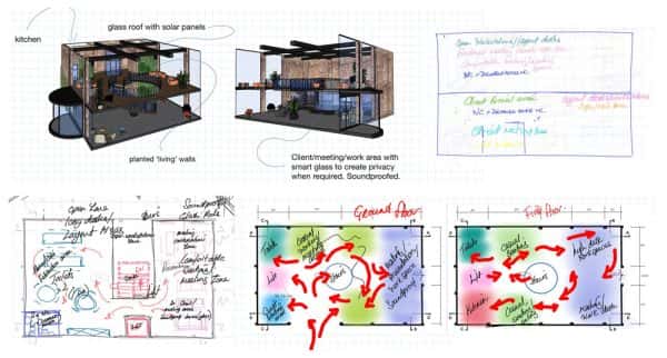 Philippa Robinson - Interior design plans for an office space